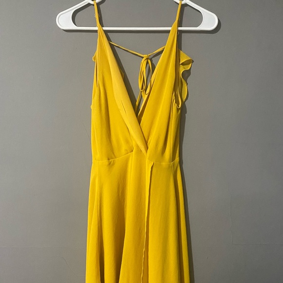 Lulu’s Hot Like Fire Golden Yellow Spaghetti Strap Backless Dress - Picture 5 of 8